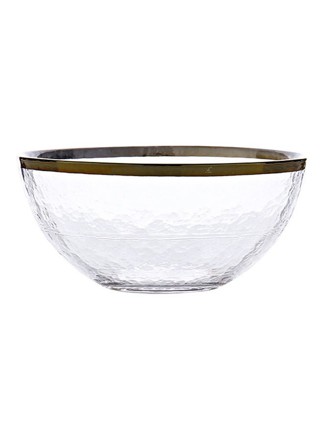 Shuer Electroplated Cold Grain Glass Fruit Bowl Clear 13x6cm - Image 2