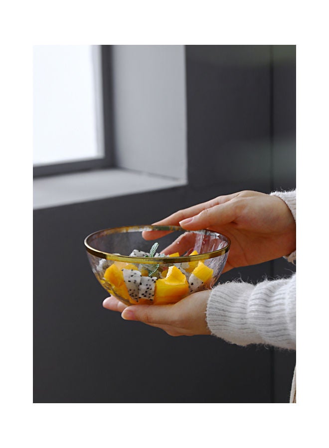 Shuer Electroplated Cold Grain Glass Fruit Bowl Clear 13x6cm - Image 3
