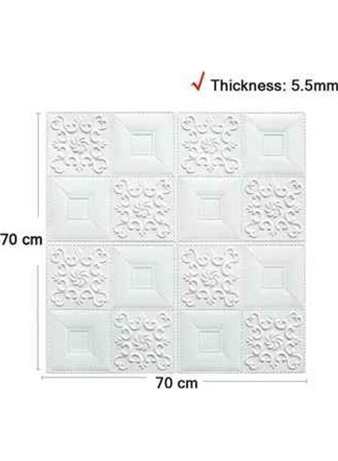 3D Pattern Decorative Carving Wall Sticker White 70x0.5x70cm