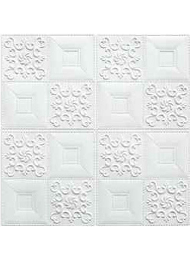 3D Pattern Decorative Carving Wall Sticker White 70x0.5x70cm