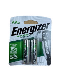 2-Piece Recharge Power Plus AA Batteries Set Silver