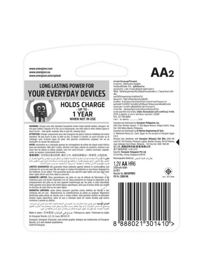 Energizer - 2-Piece Recharge Power Plus AA Batteries Set Silver - Image 1