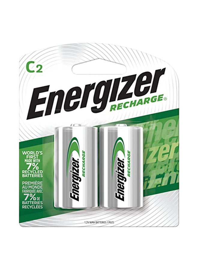 Energizer 2-Piece Long Lasting Type C Rechargeable Battery Set Silver - Image 1