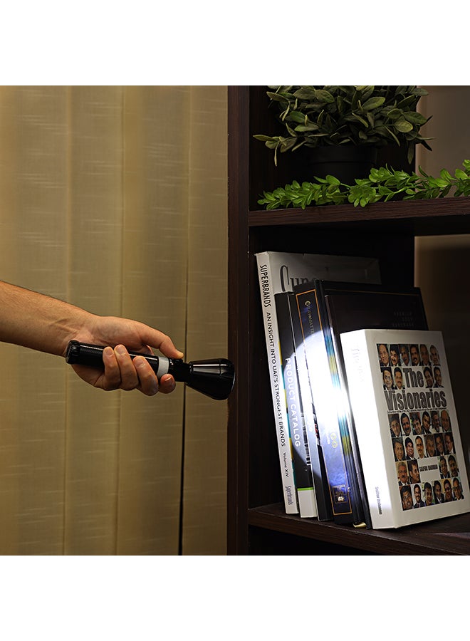 Olsenmark - Rechargeable LED Flashlight Torch Black/White 242mm - Image 1