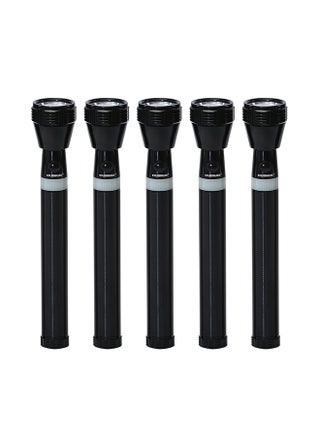 5-Piece Rechargeable LED Handheld Flashlight Torch Set Black/Blue - v1644502408/N39676726A_1