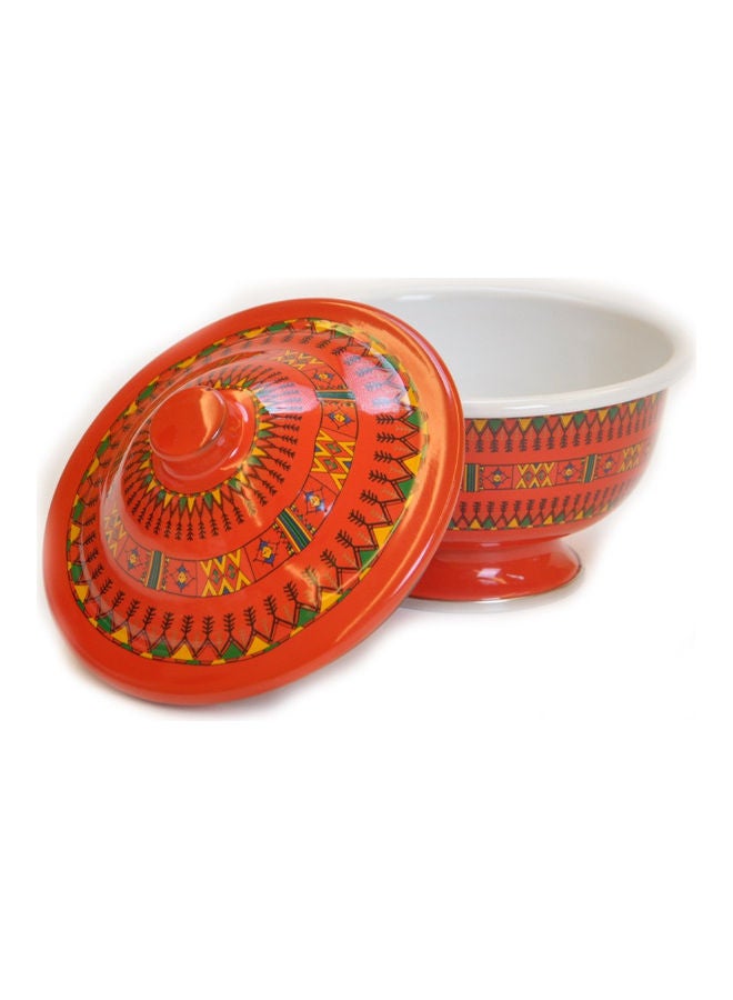 Badraig Traditional Design Enamel Date Bowl Red/Green/Yellow 12cm  - Image 2