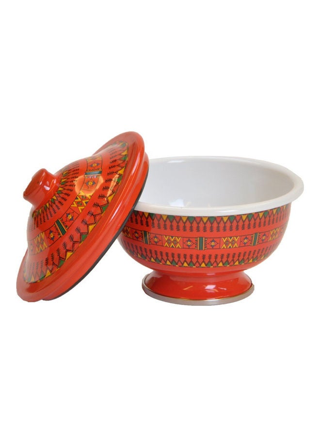 Badraig Traditional Design Enamel Date Bowl Red/Green/Yellow 12cm  - Image 3