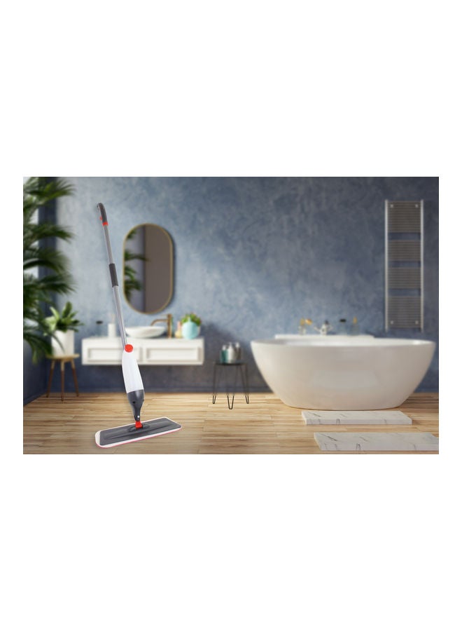 4-Piece Microfiber Cleaning Mop With Water Spray Grey
