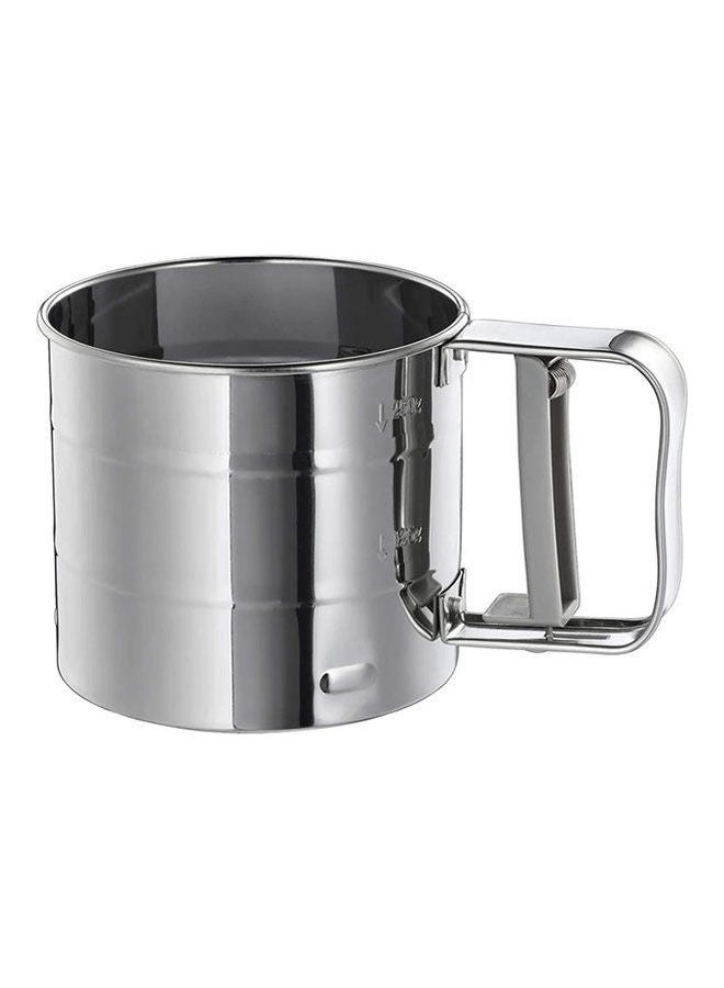 idealisk Stainless Steel Flour Sifter Silver 10.5cm - Image 1
