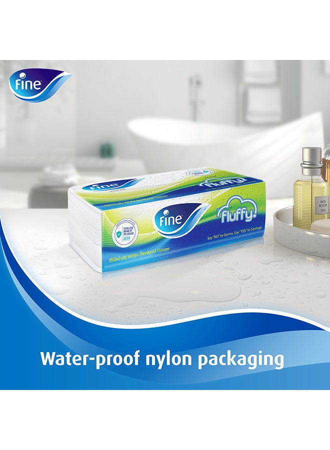 Fine Facial Tissue Soft Pack 130 Sheets X 2 Ply, Bundle Of 10 Fluffy Sterilized Tissues For Germ Protection White  - Image 5