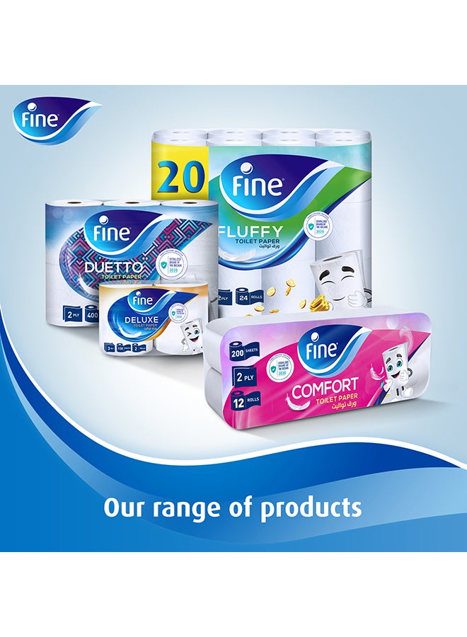 Fine - Deluxe Toilet Paper, 12 Rolls White - Image 1