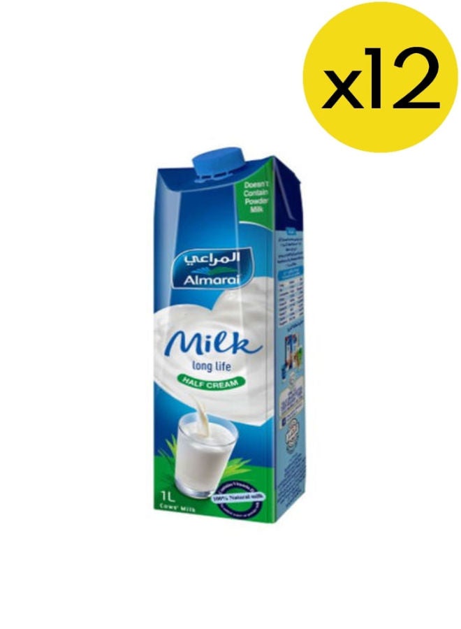 Plain Milk Half Cream 1Liters Pack of 12