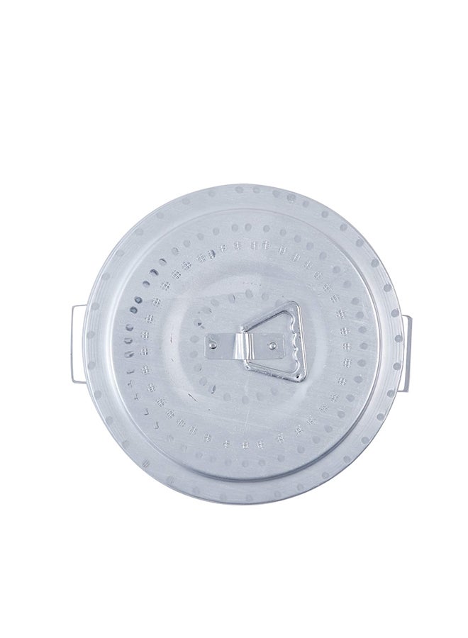 Ayda Traditional Round Box With Lid And Handle Silver 45cm - Image 3
