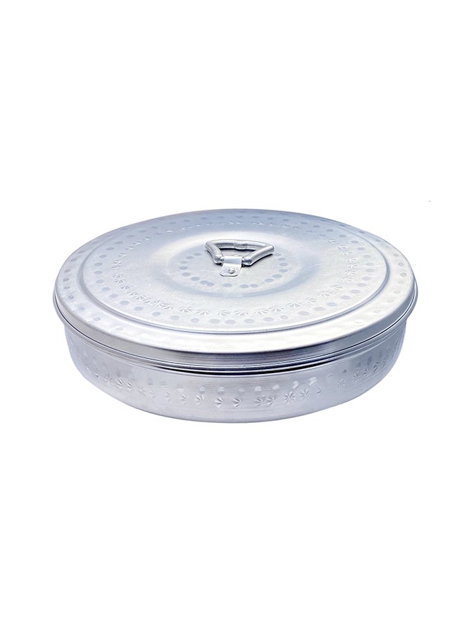 Ayda - Traditional Aluminium Arabic Bread Box silver 36cm - Image 1
