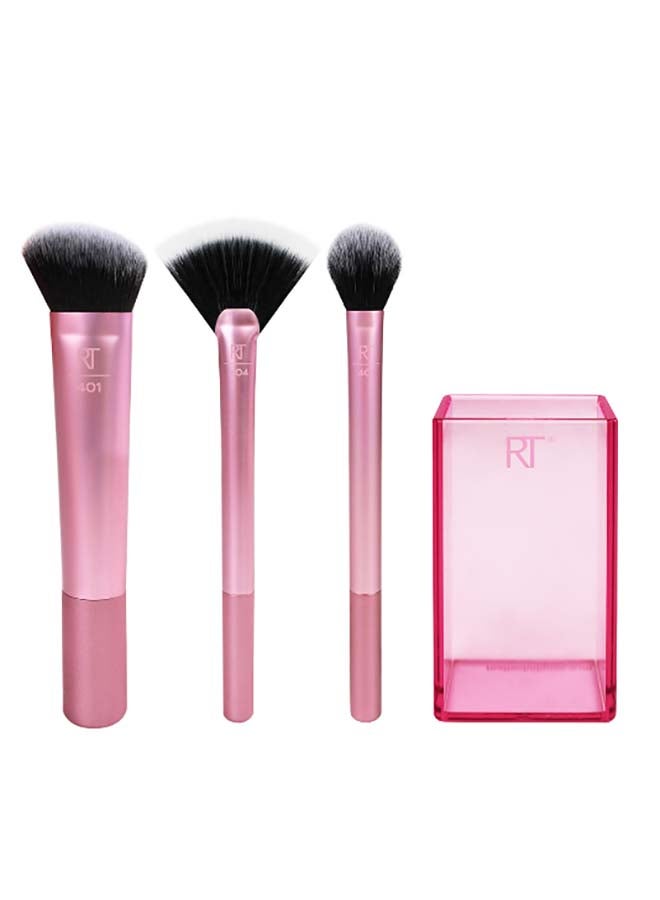 REAL TECHNIQUES - By Sam & Nic Finish Sculpting Makeup Brush Set Pink/Black - Image 1