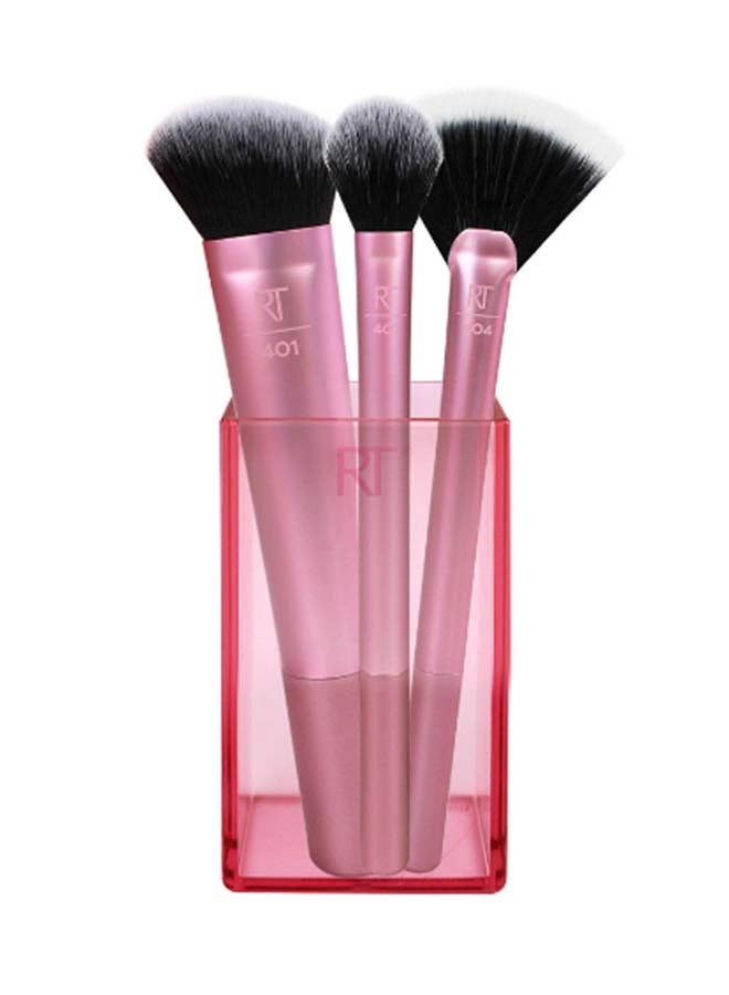 REAL TECHNIQUES - By Sam & Nic Finish Sculpting Makeup Brush Set Pink/Black - Image 1