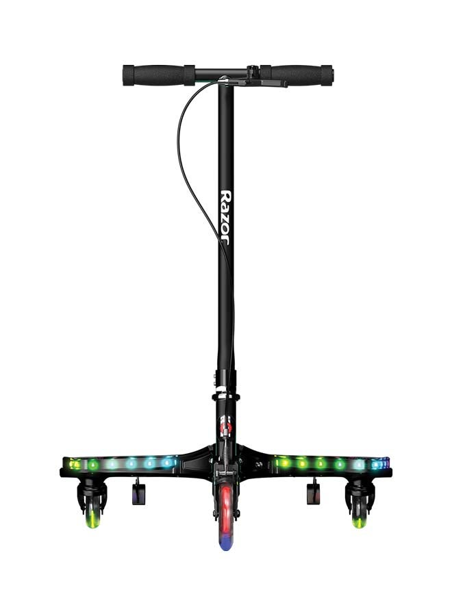 Razor - Razor PowerWing Lightshow Caster Scooter – Multi-color LED Lights with 5 AnimatedLight Modes, Inclined Casters for Drifting and Spinning, Black Black 79.4cm - Image 1