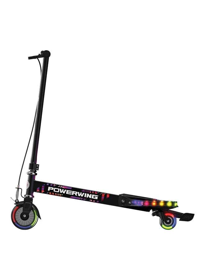 Razor Razor PowerWing Lightshow Caster Scooter – Multi-color LED Lights with 5 AnimatedLight Modes, Inclined Casters for Drifting and Spinning, Black Black 79.4cm