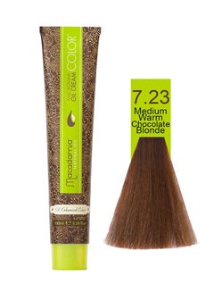 Macadamia Natural Oil Cream Hair Colour Medium Warm Chocolate Blonde 7.23 100ml 