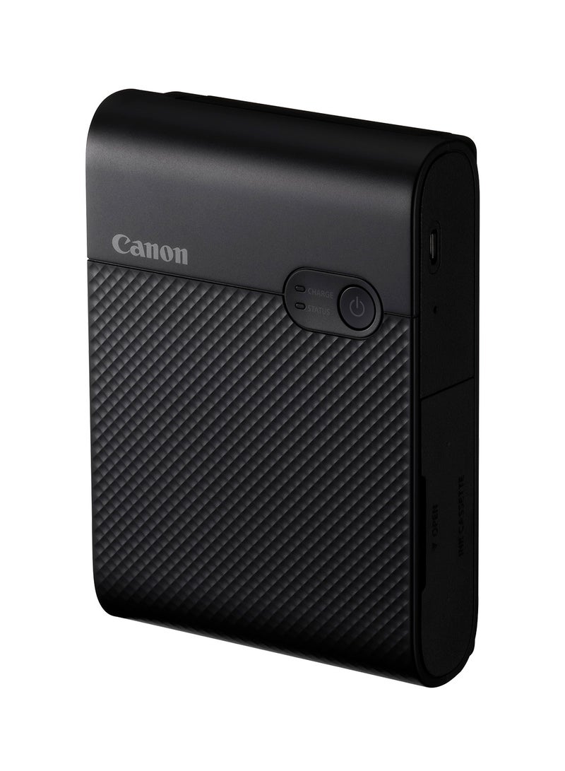 كانون طابعة سيلفي سكوير QX10 بالألوان محمولة ولاسلكية تعمل بالبطارية وتوصيل واي فاي وشحن USB لون أسود. - Image 2