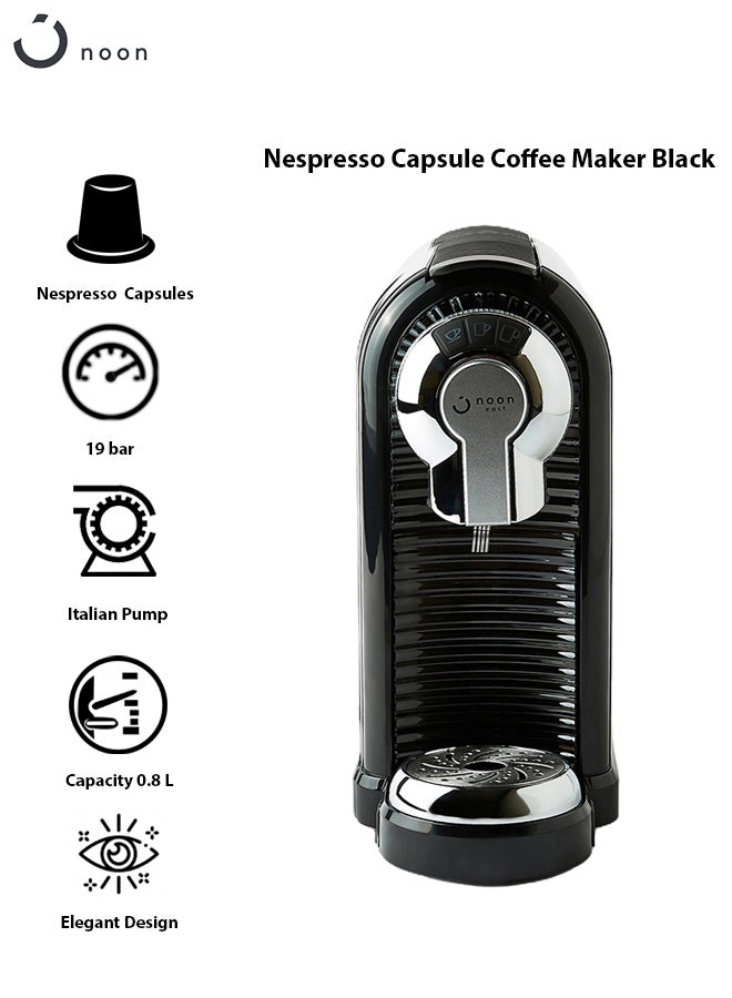 Noon East - Espresso Capsule Coffee Machine - 19 Bar 1260 W For Dolce Gusto And Nespresso- Black 0.8 L 1260.0 W ST-503 Black - Image 1