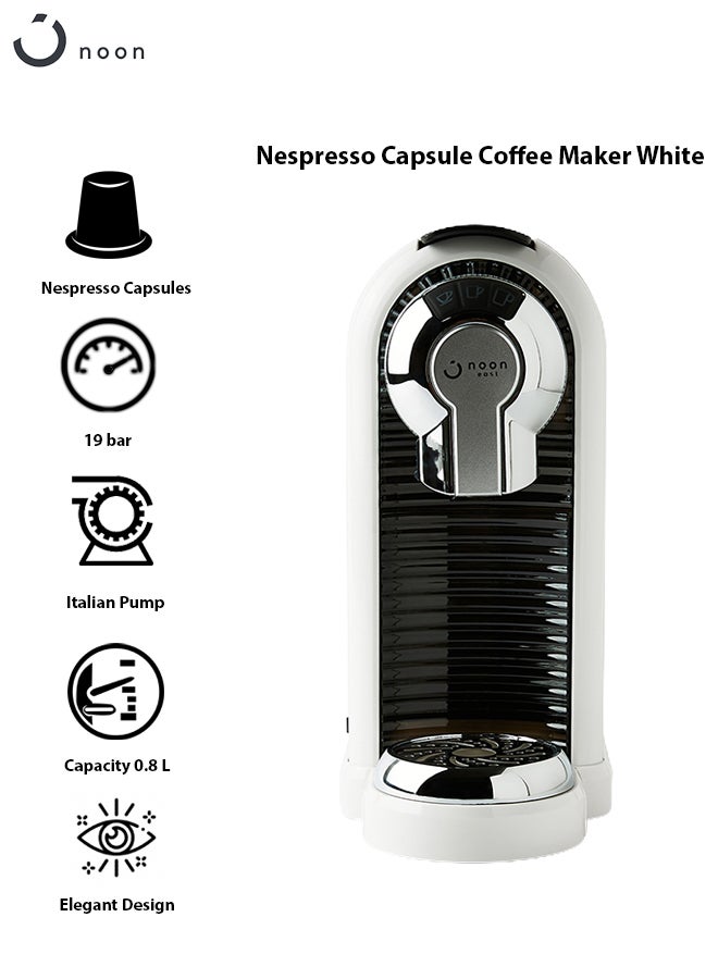 Noon East - Espresso Capsule Coffee Machine - 19 Bar 1260 W For Dolce Gusto And Nespresso- White 0.8 L 1260.0 W ST-503W White - Image 1