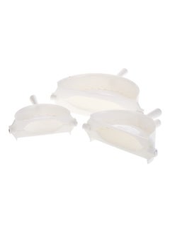 Prestige 3-Piece Dumpling Mould Set Includes 1xSmall 8.5cm, 1xMedium 12cm, 1xLarge White 15cm  - Image 3