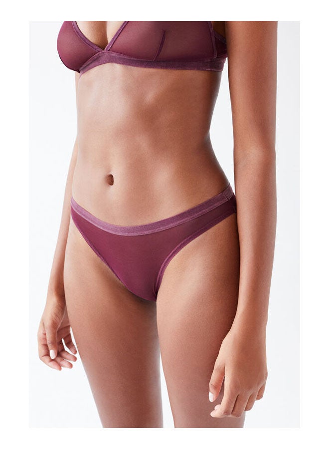 women'secret Classic Microfiber Briefs Purple  - Image 1