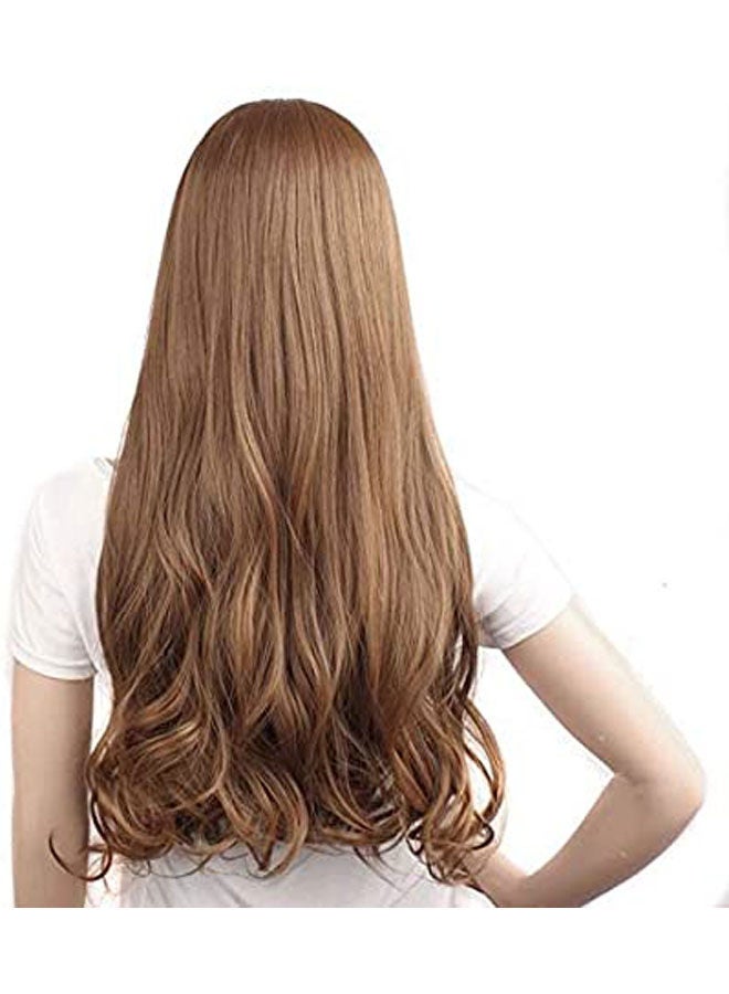Fashion Elegant Long Curly Half Wigs Brown - Image 1