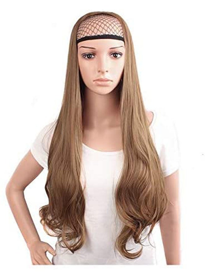 Fashion Elegant Long Curly Half Wigs Brown - Image 2