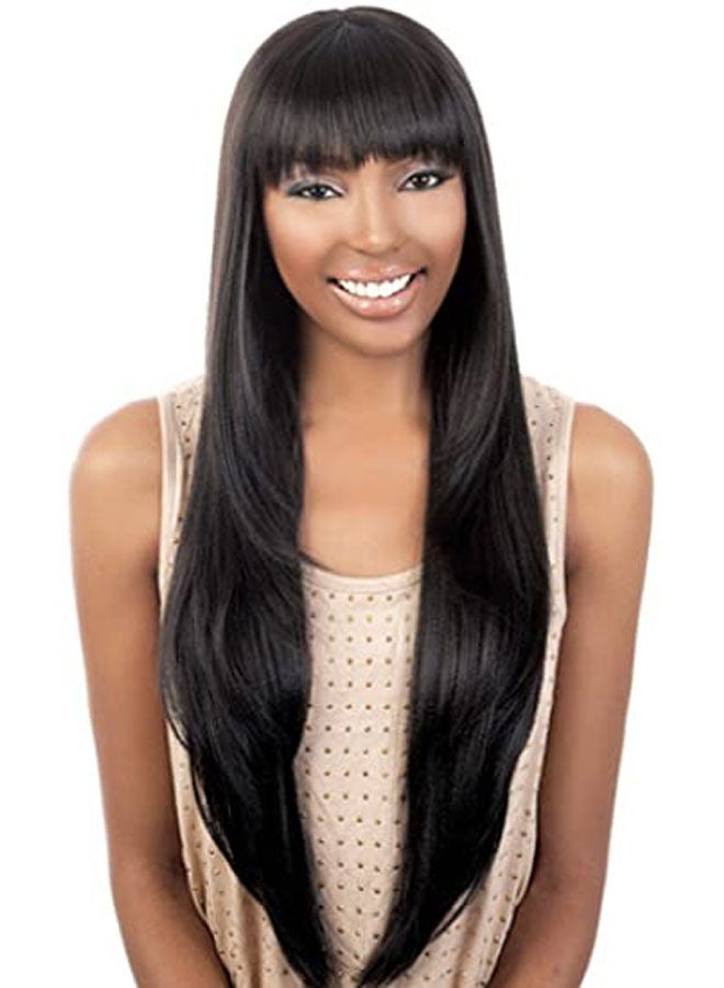 Fashion Exotic Elegant Long Straight Wigs Black - Image 1