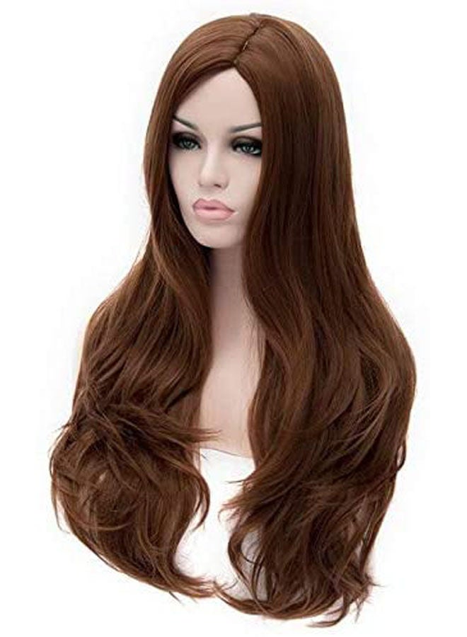 Fashion Fluffy Elegant Long Curly Wigs Brown - Image 1