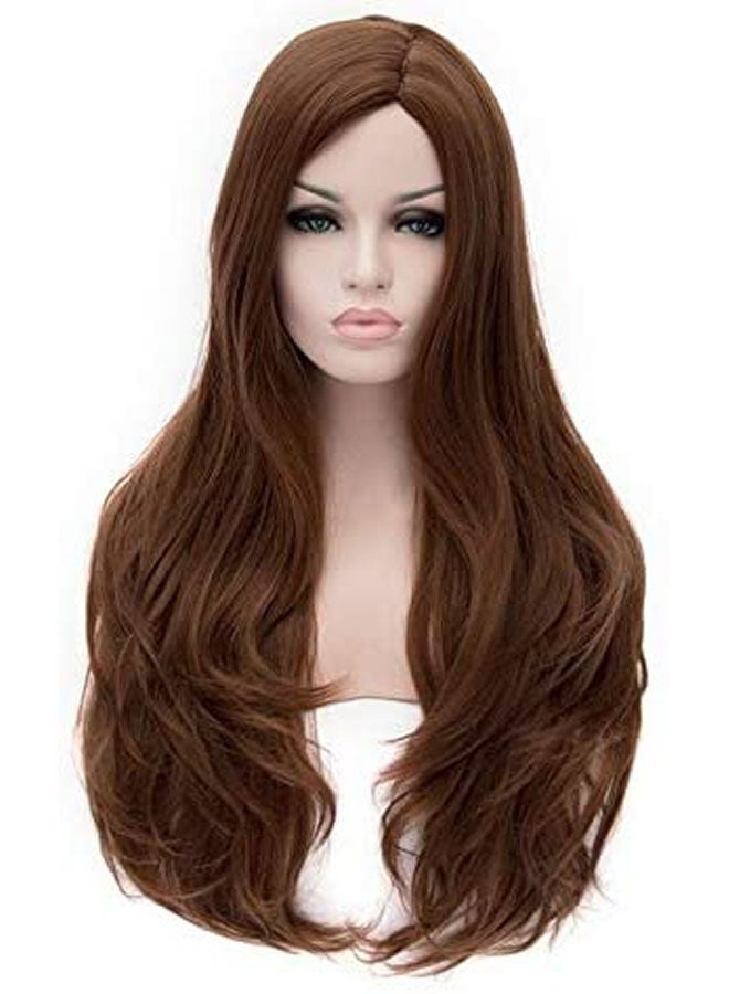 Fashion Fluffy Elegant Long Curly Wigs Brown - Image 2
