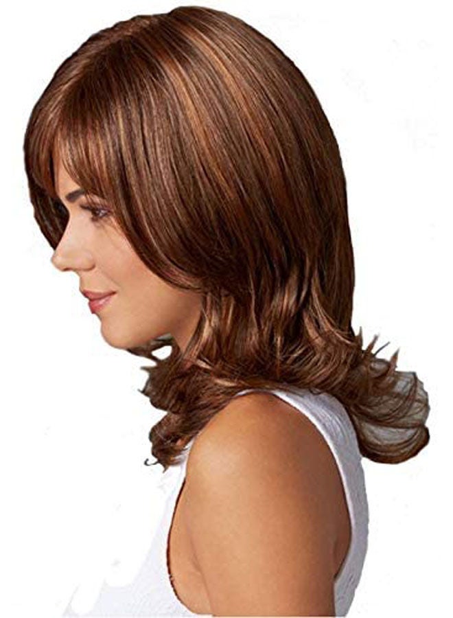 Fashion Fluffy Long Straight And Curly Wigs Brown - Image 1