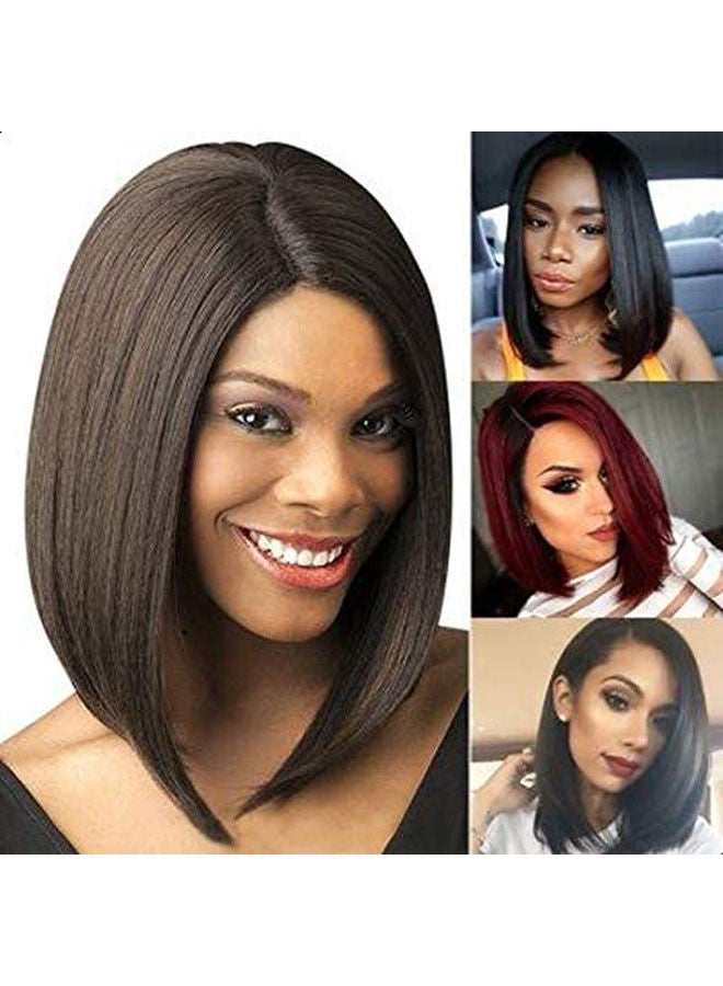Fashion Lady'S Wig Short Straight Hair With Bobo Bobo Head Wig. Brown - Image 2