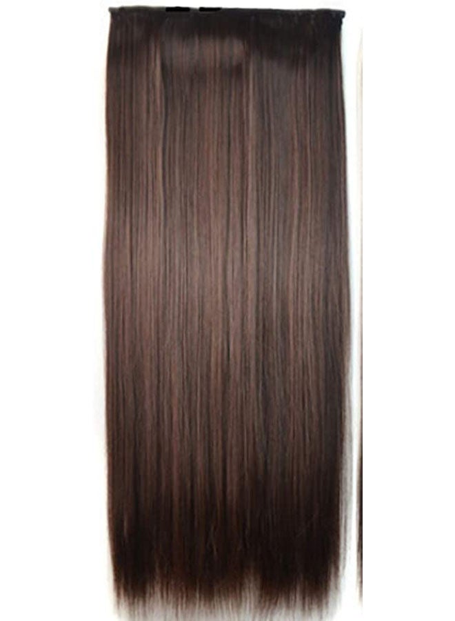 Generic Fashion Long Straight Hair Extension Wig High Simulation Easy Comb Hairpiece Brown