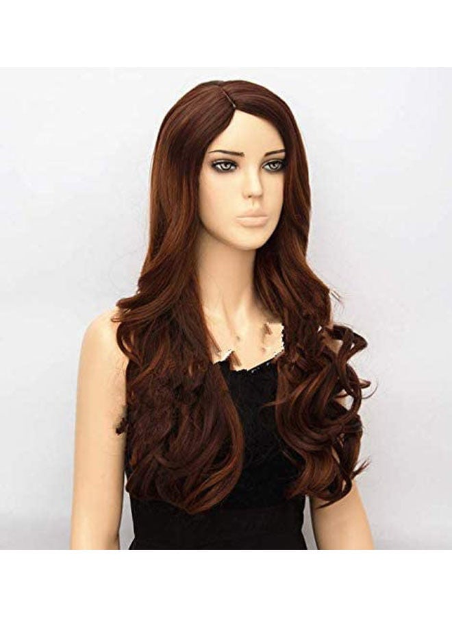 Fashion Pop Natural Wavy Hair Long Curly Fluffy Wig Brown - Image 2