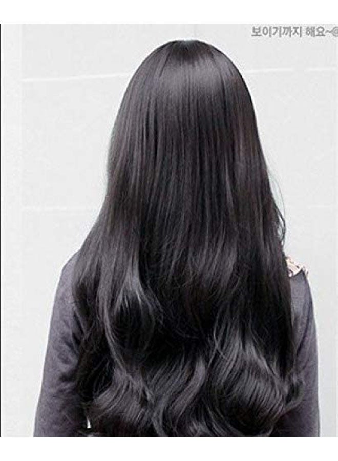 Fluffy   Long Curls Slightly Curled Cosplay Wig Black - Image 1