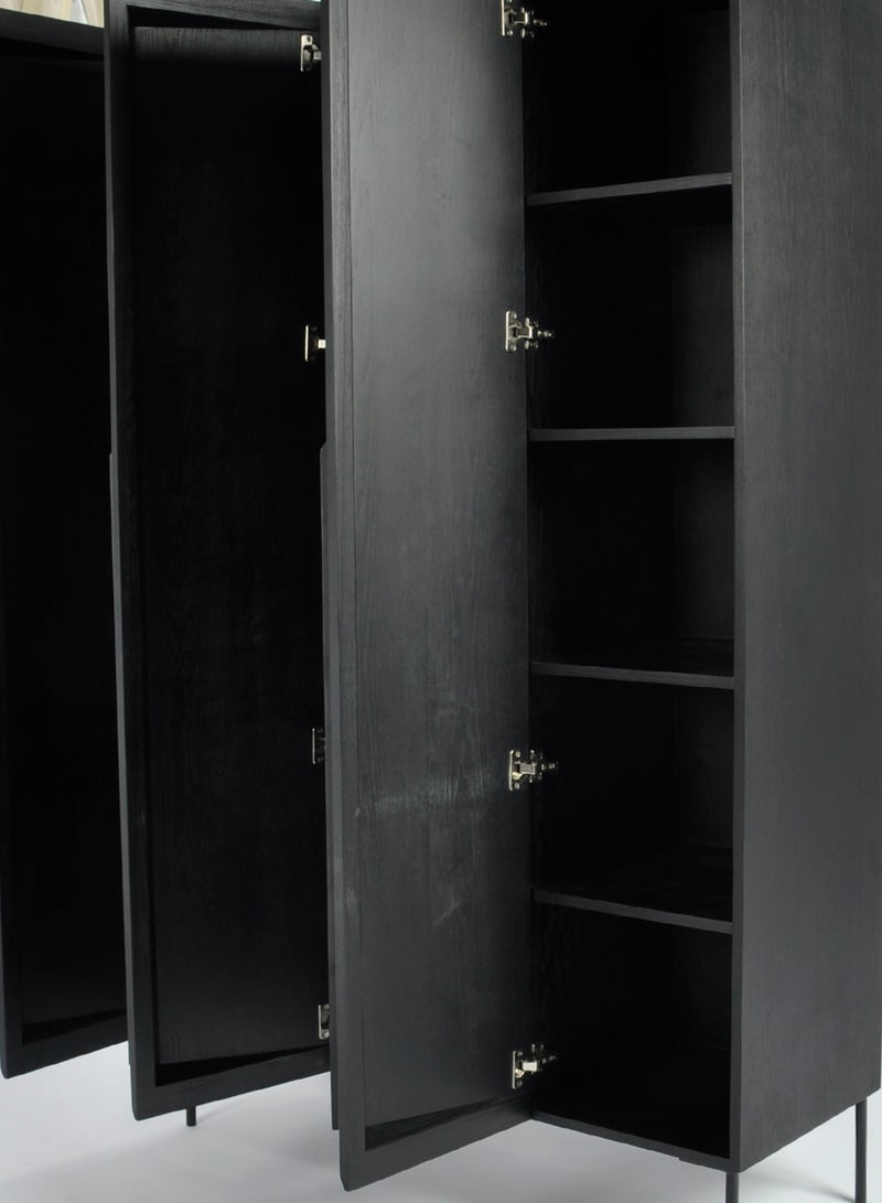 Switch - Cupboard Bedroom Furniture Closet  - Wood Wardrobe Black 124*51*198cm - Image 1