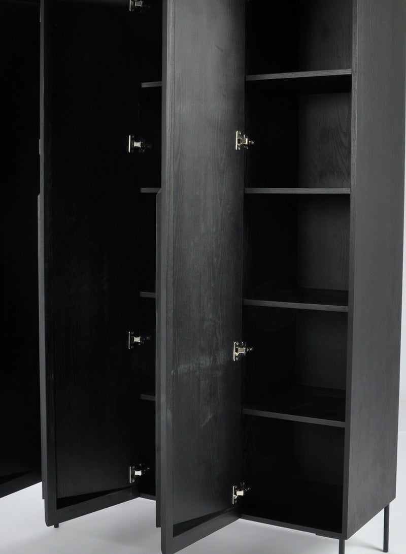 Switch - Cupboard Bedroom Furniture Closet  - Wood Wardrobe Black 124*51*198cm - Image 1