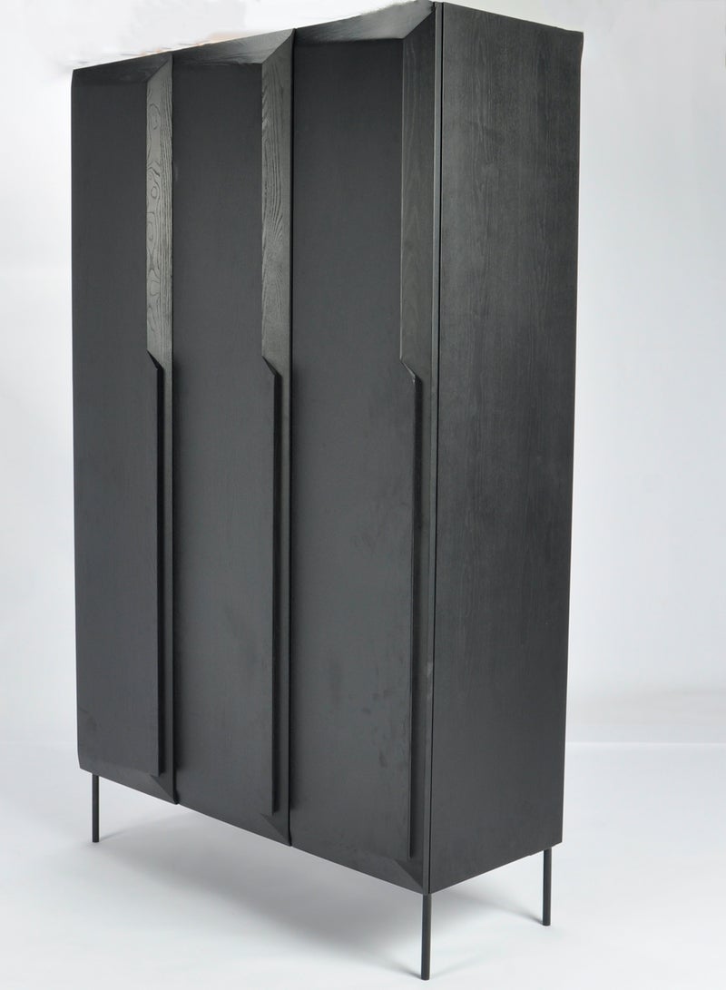 Switch - Cupboard Bedroom Furniture Closet  - Wood Wardrobe Black 124*51*198cm - Image 1