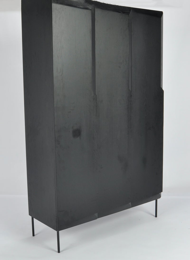 Switch - Cupboard Bedroom Furniture Closet  - Wood Wardrobe Black 124*51*198cm - Image 1