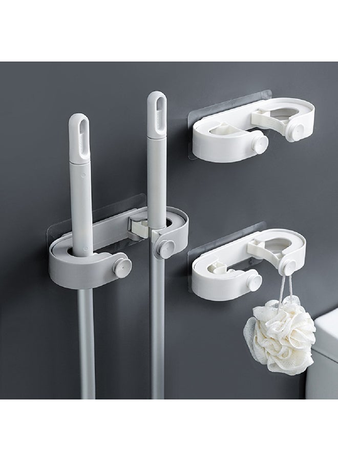 Bathroom Strong Wall Mounted Mop Hook White 20x8x4cm - Image 2