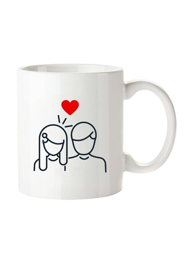 MEC Printed Valentine Coffee Mug White/Red 
