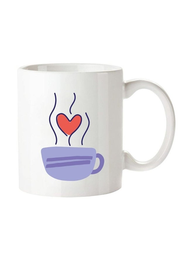 MEC Printed Valentine Coffee Mug Mug Full Of Love White/Blue/Red 