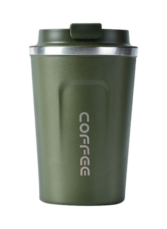 Stainless Steel Insulated Thermal Coffee Cup Green/Silver 18X9.5x13cm