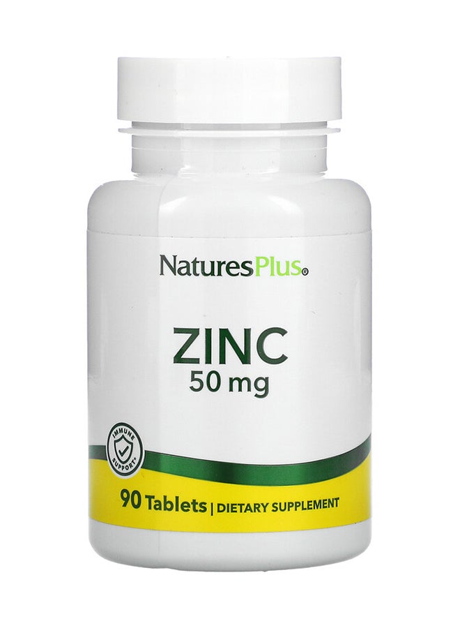 Nature's Plus Amino Acid Chelate Zinc Dietary Supplement 50 mg - 90 Tablets - Image 1