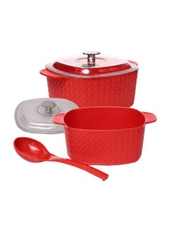 JAYPEE 4-Piece Plastic Festiva Casserole Set Red 2Liters  - Image 2