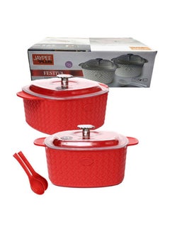 JAYPEE 4-Piece Plastic Festiva Casserole Set Red 2Liters  - Image 1