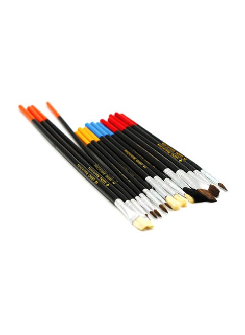 15-Piece Multi-Purpose Paint Brushes Set Black/Silver
